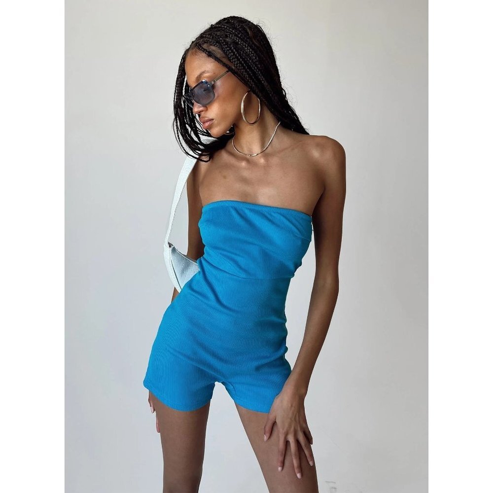 NWT PRINCESS POLLY REMIE ROMPER Size US 6 Color BLUE